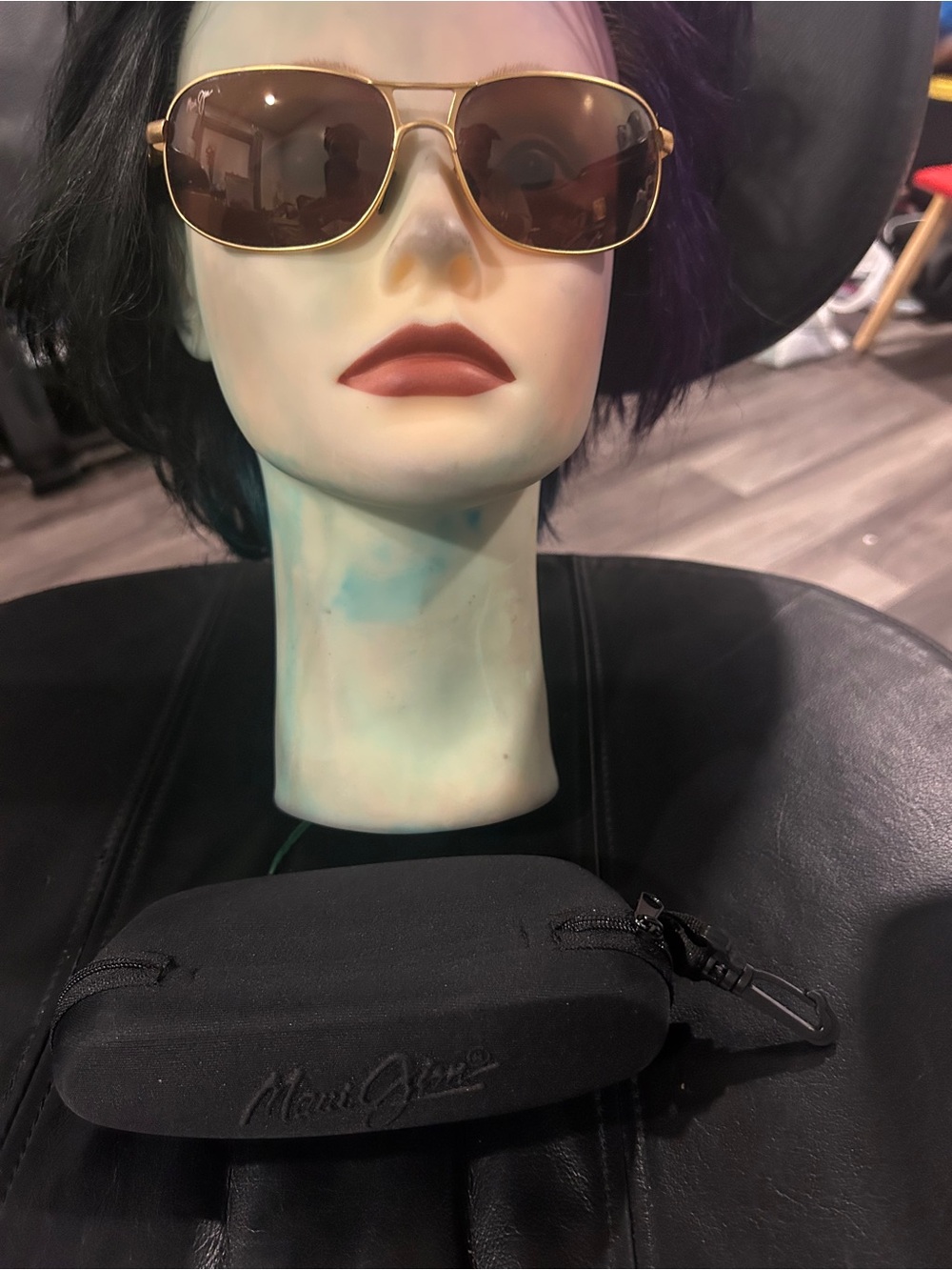 Maui Jim Gold Frame Sunglasses with Brown Lenses